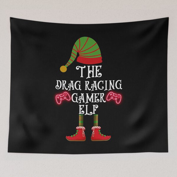 Item preview, The Drag Racing Gamer Elf Funny Christmas Gaming Controller Console Xmas Holiday designed and sold by CarantinedChaos.