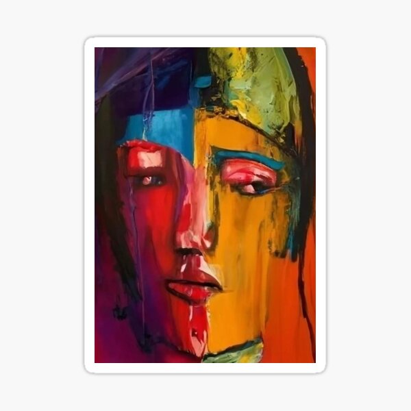 Item preview, "Elemental Harmony: A Kashmiri Face Ablaze in Zao Wou-Ki's Brushstrokes" designed and sold by Fouad ⭐⭐⭐⭐⭐.