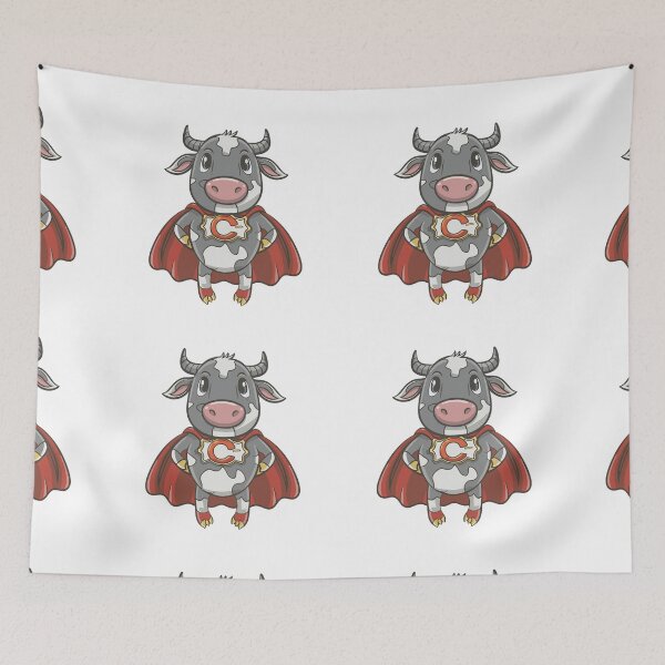 Item preview, MY FRIENDLY COW IS A SUPER HERO designed and sold by NebulaWhimsy.