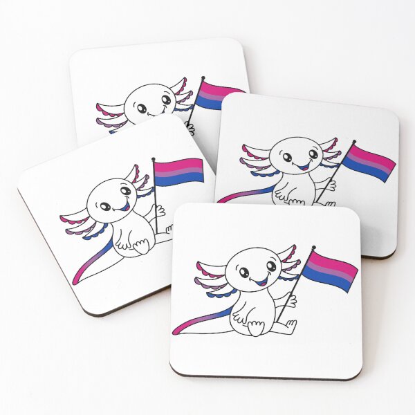 Item preview, Cute Axolotl with Bisexual Pride Flag LGBTQ+ designed and sold by JoyfulJen.