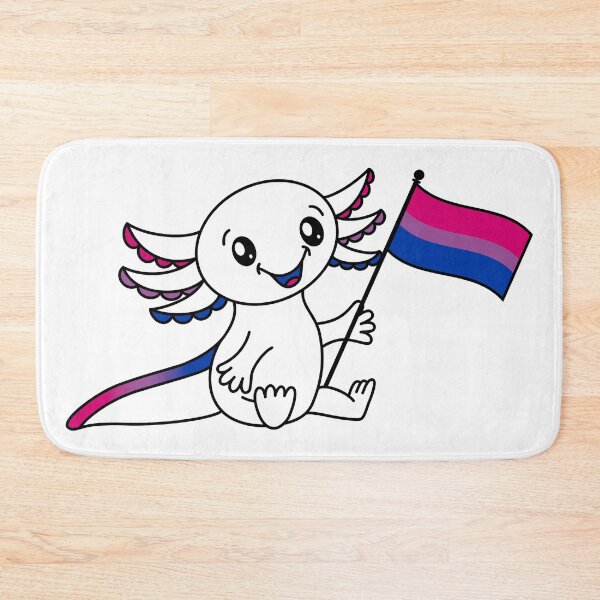 Item preview, Cute Axolotl with Bisexual Pride Flag LGBTQ+ designed and sold by JoyfulJen.