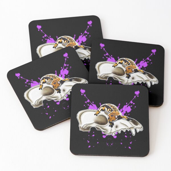 Item preview, Crested Gecko Coyote Skull Purple Splatter designed and sold by HauntedHerps.