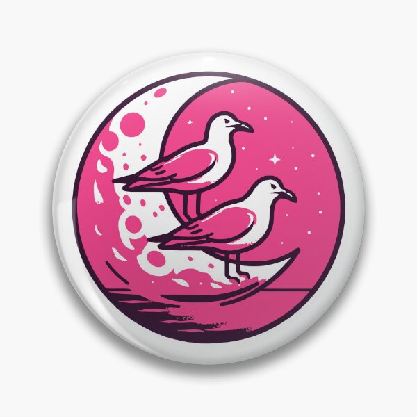 Item preview, Pink Moon with Two Birds designed and sold by GRASTORE.