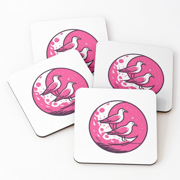 Item preview, Pink Moon with Two Birds designed and sold by GRASTORE.