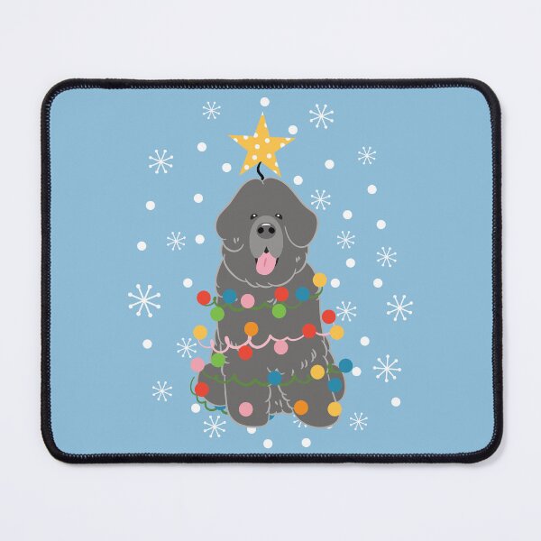 Item preview, Gray Newfie Newfoundland Dog Christmas Tree designed and sold by Lulupainting.