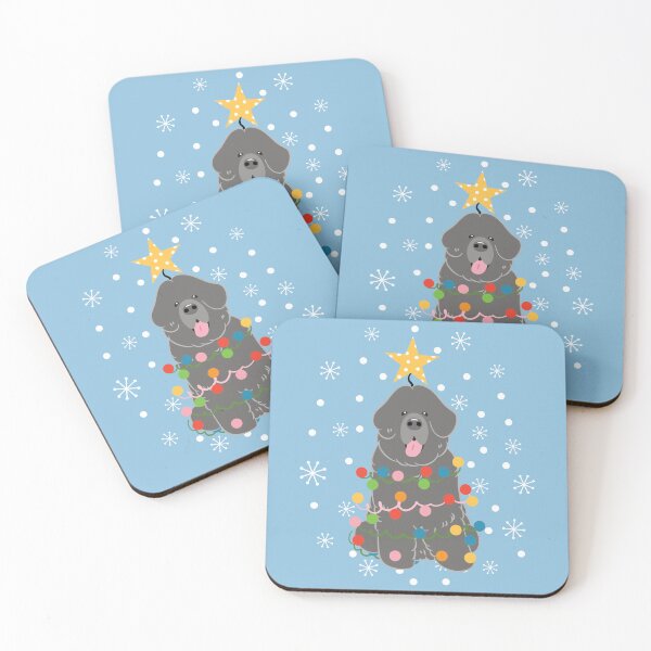 Item preview, Gray Newfie Newfoundland Dog Christmas Tree  designed and sold by Lulupainting.