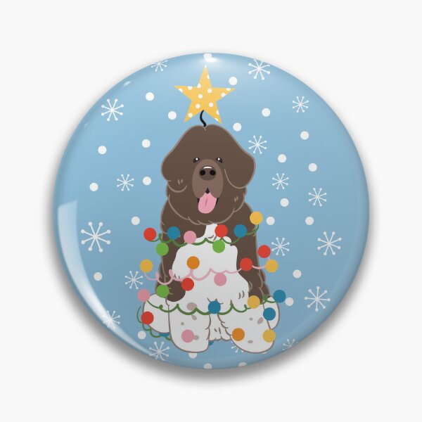 Item preview, Newfie Newfoundland Dog Christmas Tree - Brown White 1  designed and sold by Lulupainting.
