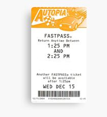 Autopia Fastpass Canvas Print