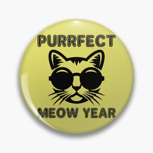 Item preview, Purrfect Meow Year - Cool Cat Wearing Sunglasses ready for New Year's Eve Party (Black Design) designed and sold by Spiprinto.