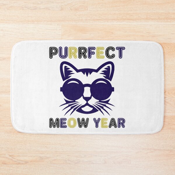 Item preview, Purrfect Meow Year - Cool Cat Wearing Sunglasses ready for New Year's Eve Party (Multi-Color Dark Design) designed and sold by Spiprinto.