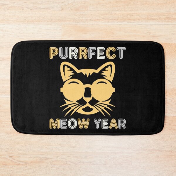 Item preview, Purrfect Meow Year - Cool Cat Wearing Sunglasses ready for New Year's Eve Party (Multi-Color Light Design) designed and sold by Spiprinto.