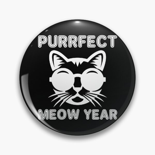 Item preview, Purrfect Meow Year - Cool Cat Wearing Sunglasses ready for New Year's Eve Party (White Design) designed and sold by Spiprinto.