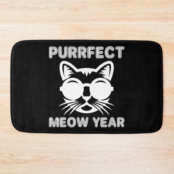 Item preview, Purrfect Meow Year - Cool Cat Wearing Sunglasses ready for New Year's Eve Party (White Design) designed and sold by Spiprinto.