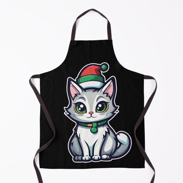 Item preview, Cute gray Christmas cat with green eyes. Cat Christmas gift. designed and sold by By-Jeff.