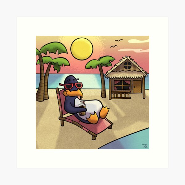 Penguin's Dream Home Art Print