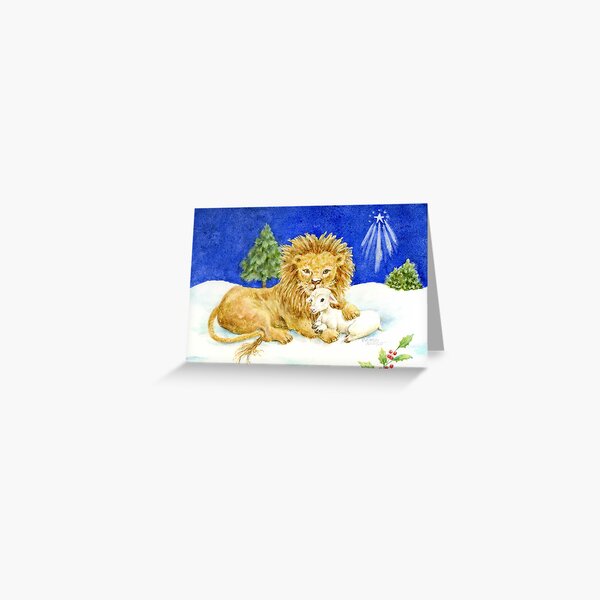 Peace Christmas Lion and lamb Greeting Card