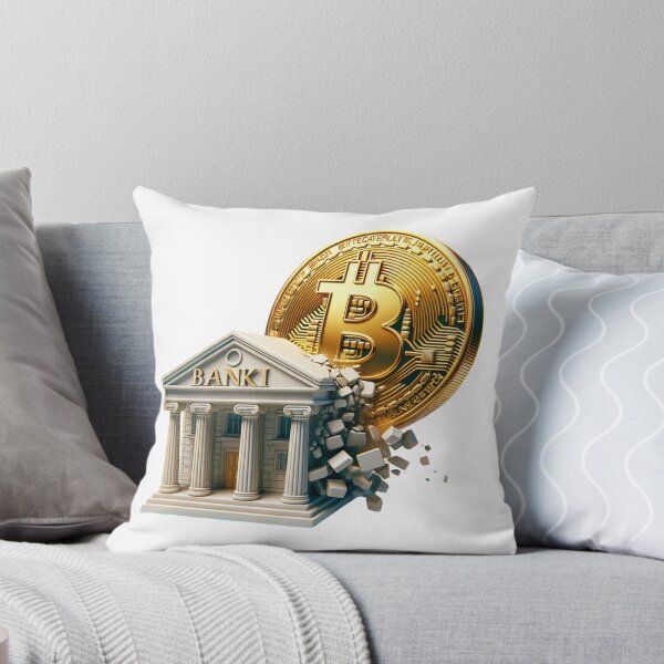 Item preview, Giant Bitcoin Crashing into a Bank and Destroying it designed and sold by kylmllr101684.