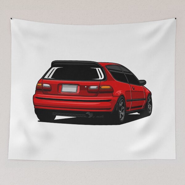 Item preview, Honda Civic EG Back View designed and sold by vektoranda.