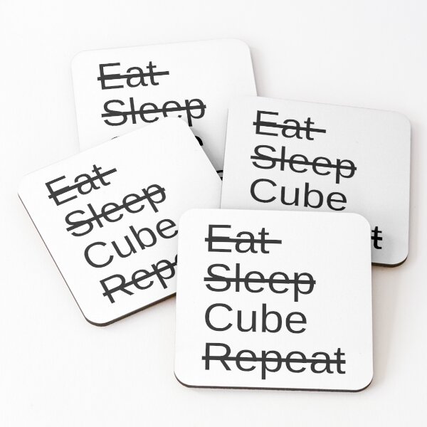 Item preview, Eat, sleep, cube, repeat - Strikethrough designed and sold by CowJez.