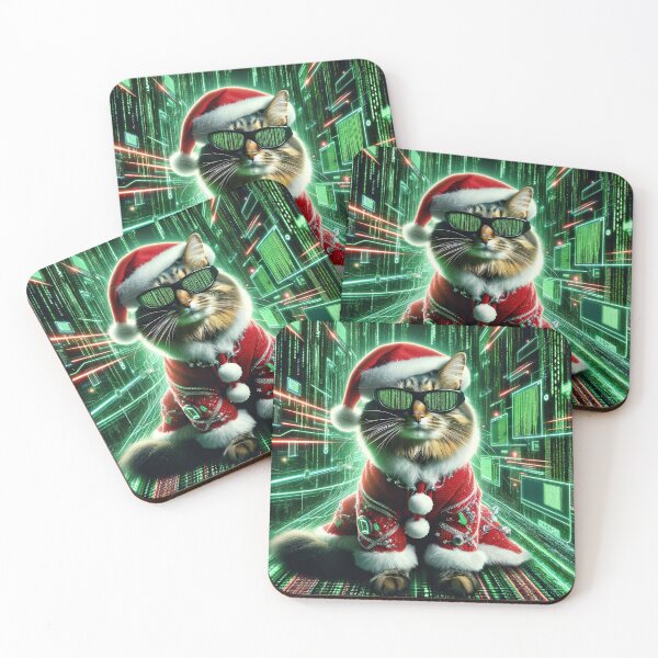Item preview, Cyber Cat Santa designed and sold by MagicStrawberry.
