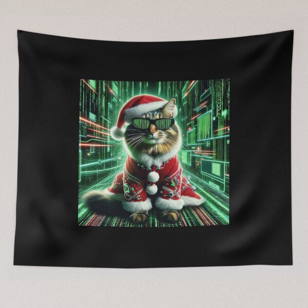 Item preview, Cyber Cat Santa designed and sold by MagicStrawberry.