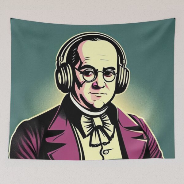 Item preview, Money Moves Ben Franklin Retro Headphones designed and sold by musicgeniusart.