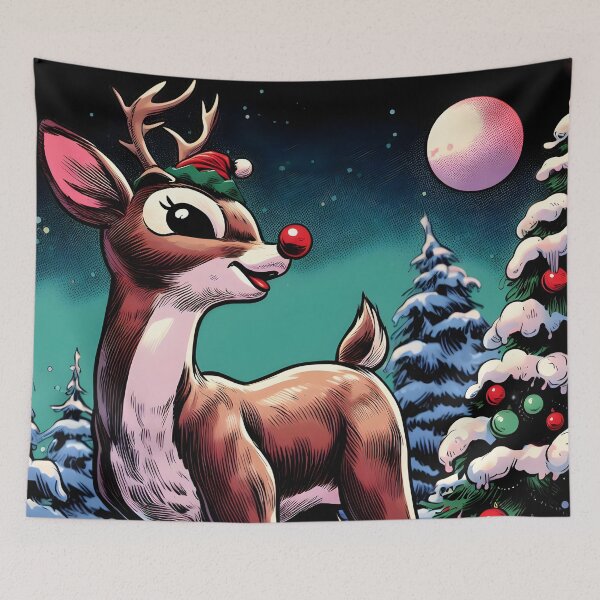 Item preview, Illuminate the Holidays: Whimsical Rudolph the Red-Nosed Reindeer Art for Festive Christmas Prints and Joyful Decor! designed and sold by InsaneLEDP.