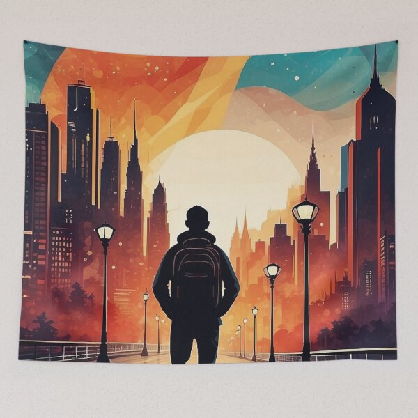 Artikelvorschau, 001 Silhouettes of Colorful City Buildings and Landmarks entworfen und verkauft von Alexis Art Collection.