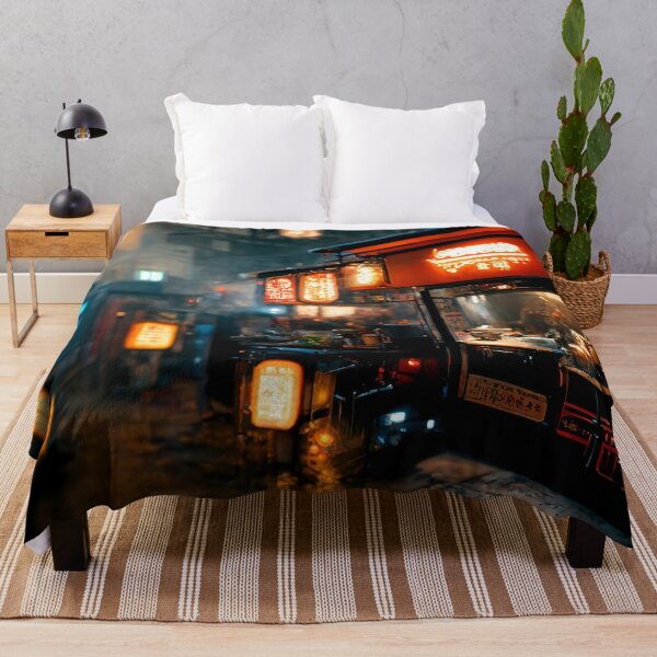 Item preview, Noodle Corner - Cyberpunk Cityscapes designed and sold by ArkMinted.