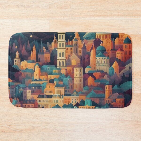 Item preview, 003 Silhouettes of Colorful City Buildings and Landmarks  designed and sold by Alexis Art Collection.