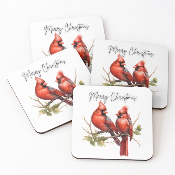 Item preview, Merry Christmas Pair of Cardinals designed and sold by ANewGlory.