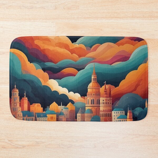 Item preview, 004 Silhouettes of Colorful City Buildings and Landmarks designed and sold by Alexis Art Collection.