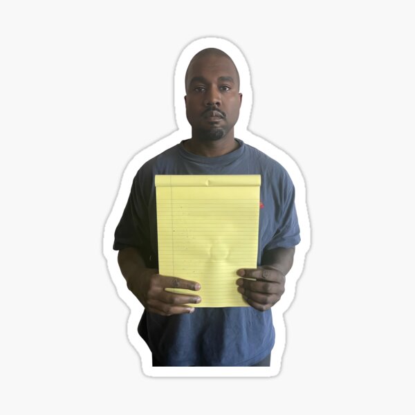 Item preview, Kanye holding a blank paper designed and sold by NFSTN.
