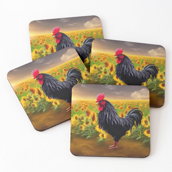 Item preview, A Black Rooster In A Field Of Sunflowers designed and sold by Paw's Arts.