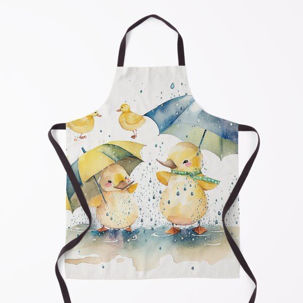 Item preview, Rainy Day Revelry - Cheerful Ducklings Dancing in Puddles, Watercolor Art designed and sold by PaintbrushPlace.