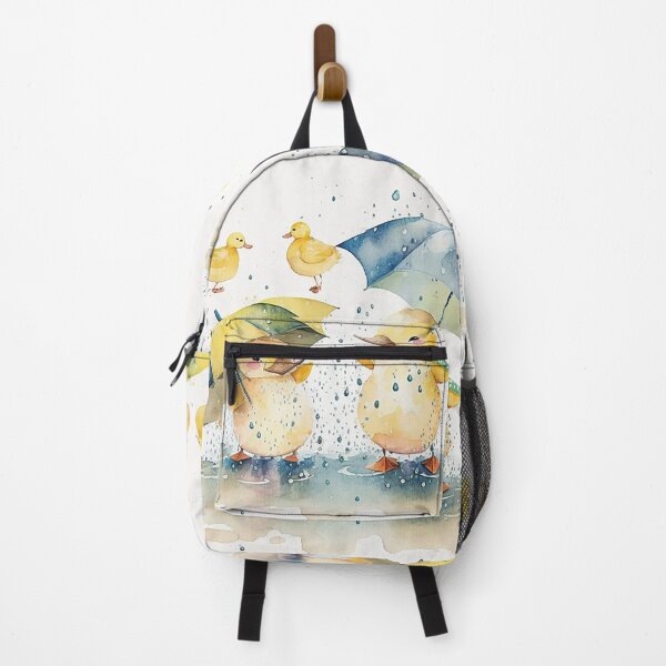 Item preview, Rainy Day Revelry - Cheerful Ducklings Dancing in Puddles, Watercolor Art designed and sold by PaintbrushPlace.