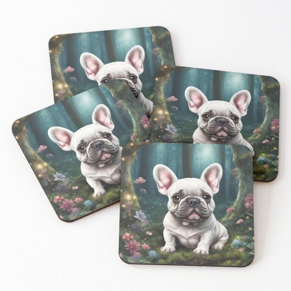 Item preview, Enchanted Forest pets Dog puppy artwork French Bulldog designed and sold by FantasyMountain.