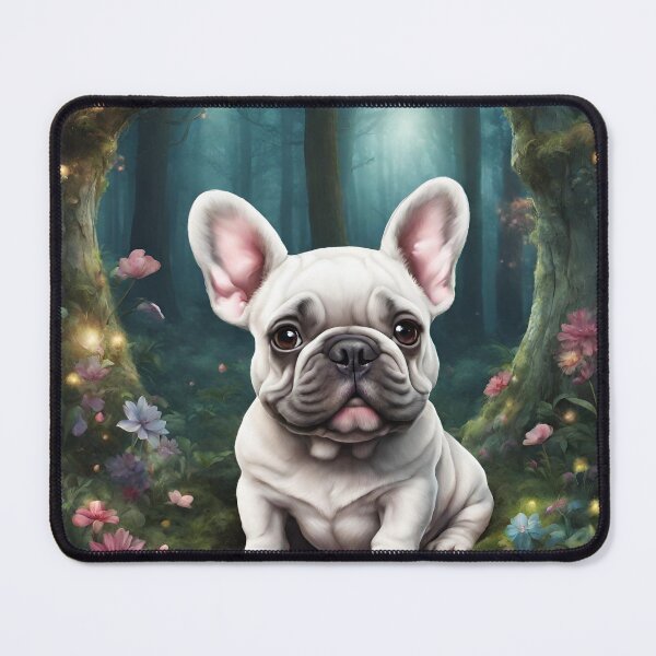 Item preview, Enchanted Forest pets Dog puppy artwork French Bulldog designed and sold by FantasyMountain.