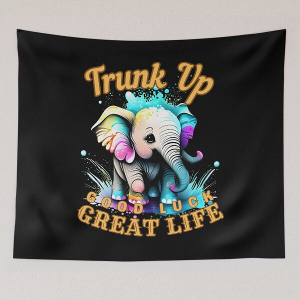 Item preview, Trunk Up, Good Luck, Great Life. elephant lover designed and sold by ElephantVibes.