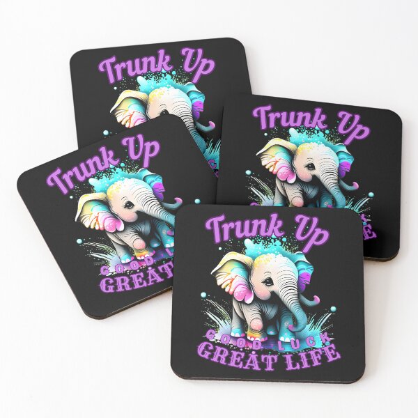 Item preview, Trunk Up, Good Luck, Great Life. elephant face designed and sold by ElephantVibes.