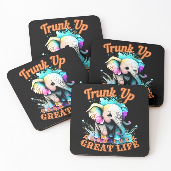 Item preview, Trunk Up, Good Luck, Great Life. elephant portrait designed and sold by ElephantVibes.