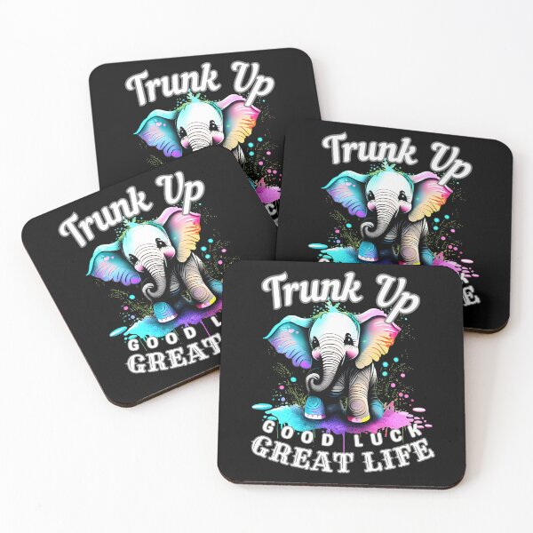 Item preview, Trunk Up, Good Luck, Great Life. surreal elephant designed and sold by ElephantVibes.