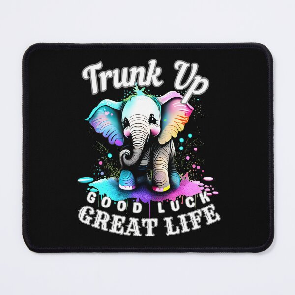 Item preview, Trunk Up, Good Luck, Great Life. surreal elephant designed and sold by ElephantVibes.