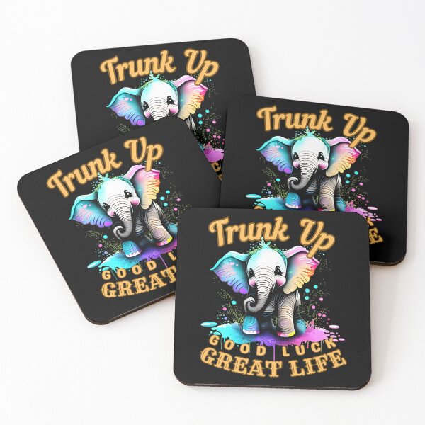 Item preview, Trunk Up, Good Luck, Great Life. watercolor elephant designed and sold by ElephantVibes.
