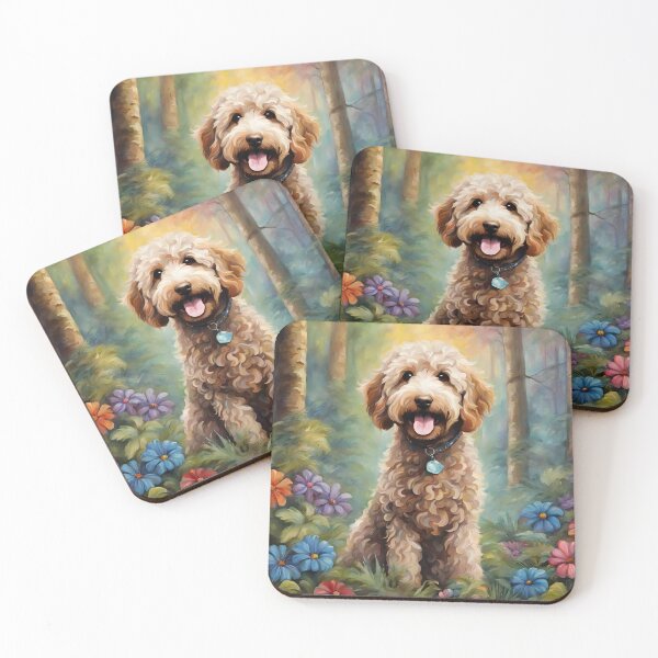Item preview, Enchanted Forest pets Dog puppy artwork Labradoodle designed and sold by FantasyMountain.