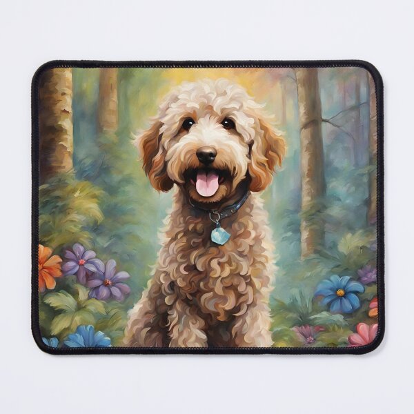 Item preview, Enchanted Forest pets Dog puppy artwork Labradoodle designed and sold by FantasyMountain.