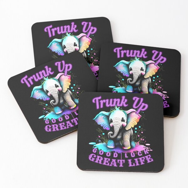 Item preview, Trunk Up, Good Luck, Great Life. elephant quote designed and sold by ElephantVibes.
