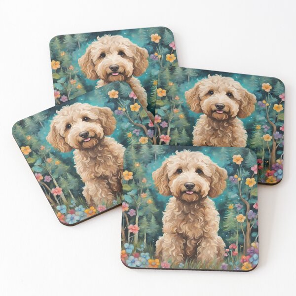 Item preview, Enchanted Forest pets Dog puppy artwork Labradoodle designed and sold by FantasyMountain.