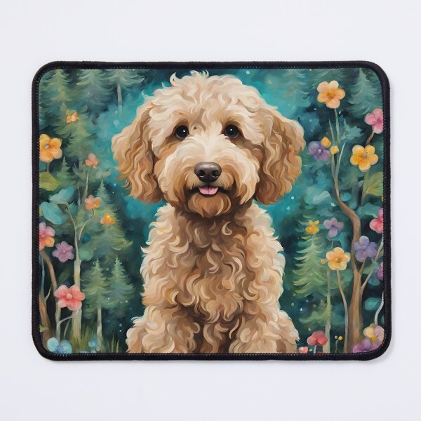Item preview, Enchanted Forest pets Dog puppy artwork Labradoodle designed and sold by FantasyMountain.