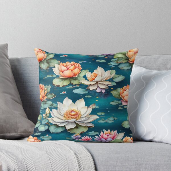 Item preview, Watercolor Oasis Pond Pattern designed and sold by Patternliss.